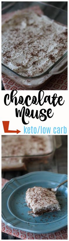 chocolate mouse keto / low carb dessert on a plate