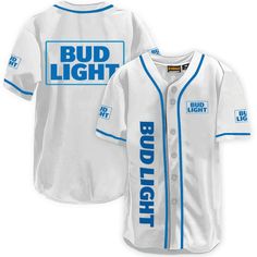 Bud Light White Baseball Jersey, Bud Light Jersey Shirt, Bud Light gift, Bud Light apparel, Bud Light shirt, jersey shirt mens, Summer gifts, Bud Light merchandise, Basic Baseball Jersey, Summer Baseball Jersey, team baseball jerseys Collegiate Baseball Jersey With Sublimation Print For Fans, White Jersey With Letter Print For Fan Gear, Baseball Season Team Jersey For Fans, Baseball Season Team Jersey, Game Day White Baseball Jersey With Team Name, White Baseball Jersey With Team Name For Game Day, Baseball Jersey With Team Logo For Game Day, Team Spirit Baseball Jersey For Sports Season, Varsity Baseball Jersey With Sublimation Print For Fans