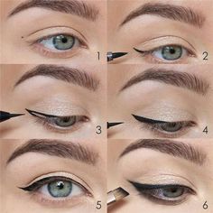 Cat Eye Eyeliner Tutorial, Eyeliner Techniques, Winged Eyeliner Tutorial, Eyeliner Hacks, Eyeliner For Beginners, Simple Eyeliner, Eye Makeup Techniques, Liquid Eyeliner Pen, Best Eyeliner