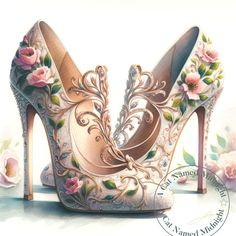 Welcome to A Cat Named Midnight! I'm so happy to present my charming Watercolor Victorian Style High Heels clipart! They are perfect for junk journals, greeting cards, stickers, invitations, mugs, prints, bags, apparel, social media posts, or anything you can dream! They will make a lovely addition to your clipart treasures! With 11 beautiful images they are a great value! ❤ INCLUDED  11 High Resolution JPG images at 300 DPI, 3600 x 3600 pixels (12 inches x 12 inches) All watermarks are removed Victorian High Heels, Victorian Heels, Shoe Image, Womens Shoe, Fancy Shoes, Shoe Art, Style Mistakes, Victorian Style, Junk Journals