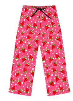 Custom watermelon print on comfortable and soft pajama pants Casual Strawberry Print Sleepwear For Pajama Party, Casual Sleepwear With Strawberry Print For Pajama Party, Casual Printed Sleep Bottoms, Summer Pants With Elastic Waistband For Sleepover, Trendy Long Pants Sleepwear For Pajama Party, Comfortable Pink Summer Pants, Casual Pink Sweatpants For Pajamas, Casual Cotton Bottoms With Strawberry Print, Casual Pink Sweatpants For Pajama Party