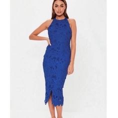 Lightly Worn Once Blue Sheath Maxi Dress For Party, Elegant Royal Blue Bodycon Dress For Summer, Royal Blue Midi Dress For Party, Blue Bodycon Dress For Summer Formal Events, Elegant Royal Blue Midi Dress For Spring, Fitted Royal Blue Midi Dress, Royal Blue Fitted Maxi Dress For Spring, Spring Blue Maxi Bodycon Dress, Blue Maxi Bodycon Dress For Spring