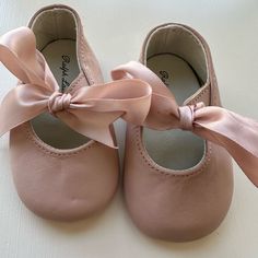 Ralph Lauren Pink Crib Shoe Baby Girl Size 2 Never Worn Suede Bottom, Tie Enclosure Cute Pink Mary Janes For Spring, Pink Non-slip Booties For Spring, Cute Booties For First Birthday In Spring, Pink Booties For Playtime In Spring, Cute Pink Booties With Soft Sole, Pink Booties With Soft Sole For Playtime, Cute Pink Booties For First Birthday, Pink Round Toe Booties For First Birthday, Cute Closed Toe Booties For First Birthday