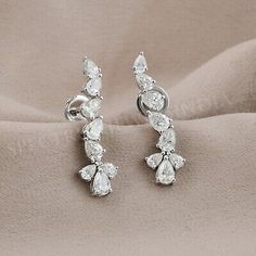 ad eBay - Lab Grown CVD Diamond Earrings 14k White Solid Gold Birthday Gift 2.87 Ct. - Buy Now, click the link (eBay) Brilliant Cut White Gold Diamond Earrings For Party, White Gold Brilliant Cut Diamond Earrings For Party, Formal Cluster Bridal Earrings With Cubic Zirconia, Cubic Zirconia Cluster Bridal Earrings For Formal Occasion, White Gold Diamond Cluster Earrings For Party, Cluster Bridal Earrings With Prong Setting For Anniversary, White Gold Bridal Earrings With Prong Setting For Party, Party Pear-shaped Diamond Earrings With Accents, Aaa Quality Diamond White Earrings For Wedding