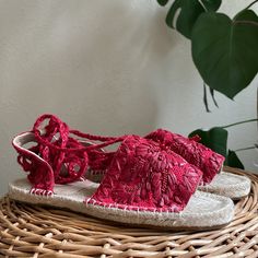 Selling These Gorgeous Red Espadrilles From Antik Batik. Brand New. Size 6. Designed In Paris. Made In India. Please Review All Pictures, All Sales Final. All My Items Come From A 100% Smoke Free/Pet Free Environment. Offers Welcome. Check Out My Other Items, Bundle To Save On Shipping! Red Sandals With Woven Sole For Beach, Red Bohemian Sandals For Spring, Red Sandals With Woven Sole For Summer, Spring Bohemian Espadrilles With Woven Sole, Red Closed Toe Espadrilles For Spring, Embroidered Espadrilles For Summer Beach, Closed Toe Espadrilles With Red Sole, Beach Espadrilles With Red Sole And Round Toe, Red Closed Toe Sandals With Woven Sole