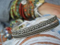 Silver Cuff Bracelets, Sterling Silver Stacking Bracelets, Bracelets Unique, Boho Cuff Bracelet, Boho Cuff, Stacking Bracelets, Stacked Jewelry, Silver Chain Bracelet, Sterling Silver Cuff Bracelet