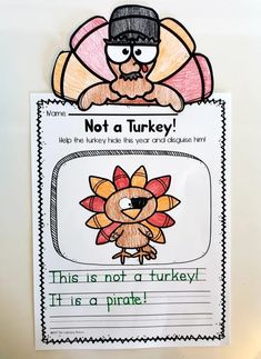 a turkey is not a turkey printable for kids to color and write on paper