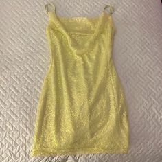 Brand New, Too Small For Me Yellow Dress Homecoming, Enchanted Garden Hoco Dresses, Tangled Hoco Dress, Yellow Mini Dress For Party Season, Yellow Hoco Dress, Yellow Homecoming Dresses, Lucy In The Sky Dress, Draped Bodycon Dress, Hoco Inspo