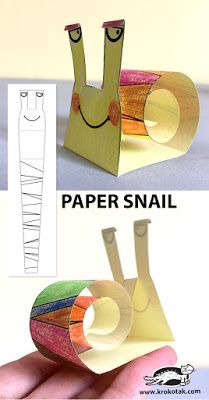 the paper snail is made from construction paper