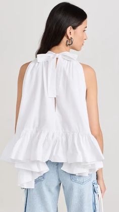 Ruffled Tops With Asymmetrical Hem, Summer Blouse With Ruffles And Asymmetrical Hem, Cotton Top With Asymmetrical Hem For Day Out, Cotton Tops With Asymmetrical Hem For Day Out, Trapeze Top, Hand Dyed Silk, Silk Dyeing, India Fashion, White Brand