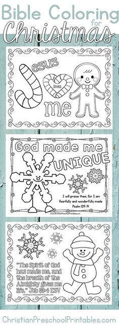 three christmas coloring pages for children to color