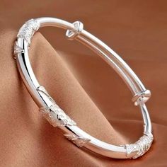 New In Original (Unopened) Packaging. Elegant Slider Bracelet In Sliver. Msrp $15.98 Usd Silver Bracelets Designs For Women, Silver Kada Women, Silver Bangles Design, Silver Bangles For Women, Hunter Aesthetic, Silver Kada, Bracelets Simple, Silver Bracelet Designs, Bangle Design