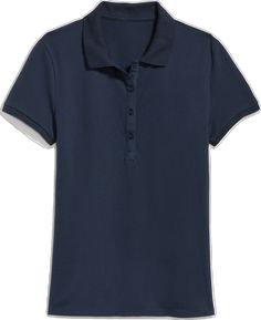 Navy Short Sleeve Polo Shirt For Work, Fitted Blue Polo Shirt, Blue Short Sleeve Polo Shirt For Work, Fitted Blue Polo Shirt With Placket, Blue Short Sleeve Polo Shirt For Workwear, Fitted Polo Shirt With Short Sleeves, Stretch Cotton Collared Polo Shirt, Stretch Short Sleeve Polo Shirt, Polo For Women