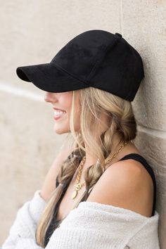 Add a touch of fun to your casual look with our Suede Boyfriend Ball Cap Hat. Made from soft suede, this baseball cap will elevate any outfit. Stay stylish while protecting your face from the sun (or hiding a bad hair day) in this playful and quirky accessory.