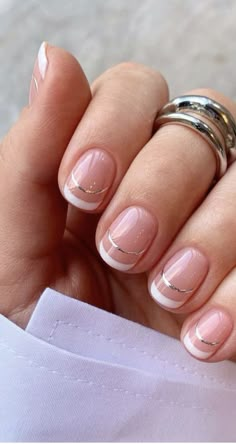 No Chip Nails, French Manicure Nails, Silver Nails, Bridal Nails, Short Acrylic Nails, Gorgeous Nails, Love Nails