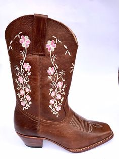 "These beautiful handmade decorated Tall Leather Boots are made by our Guatemalan artisan partner in Antigua Guatemala. Unique boots that are crafted from local high quality leather.  Here you can order your very own one-of-a-kind, custom-made version of the boots you see in the photos, get in touch with us to learn how! You can customize calf wide and length, the regular calf lenght is 36cm (14.17\" aprox) By buying from us you are supporting the work and art of our leather partners and weaving artisans.  As a Guatemalan I'm more than happy and proud to contribute and help Guatemalan artisans have a fair wage for their amazing work!  Let's export Guatemalan art all over the world!! THIS IS HOW YOU CAN GET THEM 1) Select your size and width from drop down options  Shoe Guideline: US 3.5 - Western Hand Tooled Boots For Festivals, Western Style Boots With Leather Sole For Festivals, Western Boots With Leather Sole For Festival, Hand Tooled Western Boots For Festival, Southwestern Style Brown Festival Boots, Bohemian Leather Boots For Rodeo, Leather Bohemian Boots For Rodeo, Country Style Boots With Round Toe For Country Events, Leather Mid-calf Boots For Country Events With Snip Toe