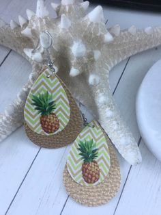 Light weight Faux leather teardrop Pineapple earrings Brown Teardrop Earrings For Beach, Brown Teardrop Earrings For The Beach, Summer Beach Teardrop Earrings, Cruise Jewelry, Pineapple Earrings, Beach Earrings, Leather Earrings, Teardrop Earrings, Pu Leather