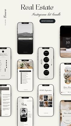 an image of the real estate app displayed on their iphones and ipads in multiple screens