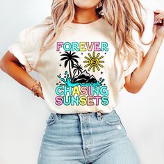 Cute Multicolor T-shirt For Vacation, Cute Custom Print Shirt For Summer, Multicolor Sublimation Print Tops For Beach Season, Multicolor Graphic Print Tops For Beach Season, Custom Print Multicolor Summer Tops, Multicolor Graphic Tee For Beach, Multicolor Graphic Tee For Beach Season, Summer Multicolor Custom Print Tops, Cute Multicolor Vacation T-shirt