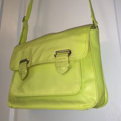 Nwot Received As A Gift And Is Gorgeous But Is A Bit Too Big To My Liking! I Love Wearing Tiny Crossbody Bags! Color Is Drop Dead Gorgeous And Makes Any Outfit Pop! Color Is Much Prettier In Person Than In Photos! It Is Bright Bright Neon Yellow! Closest To Real Color Are The Photos Of The Back Of The Bag! Trendy Yellow Satchel With Adjustable Strap, Spring Yellow Satchel With Adjustable Strap, Yellow Shoulder Bag Satchel For School, Yellow Satchel With Adjustable Strap, Yellow Crossbody Satchel For Spring, Yellow Shoulder Bag With Adjustable Strap For School, Trendy Yellow Satchel For Spring, Yellow School Shoulder Bag With Adjustable Strap, Yellow Crossbody Satchel With Adjustable Strap