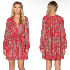 Euc Small Free People Rain Or Shine Long Sleeve Dress! Second Owners. I’ve Never Worn. Excellent Condition. Gently Worn. Long Sleeves. Lace Up Front. Pockets In Front. Lace Trim Panels On Shoulders And Back. Beautiful Floral And Paisley Print Throughout. Loose, Flowy Fit. Mini Length. Falls Just Above Knee As Shown In Pictures. Great Dress For Fall Or Even Winter And/Or Christmas Pics. Casual Formal Dresses, Shift Dress Pattern, Loose Fitting Dresses, Casual Lace, African Fashion Dresses, Cheap Dresses, Free People Dress, Featuring Dress, Latest Fashion Clothes