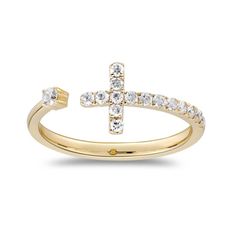 Decorate yourself in  elegance with this Ring is crafted from 14-karat Yellow Gold by Gin & Grace  Ring. This Ring is made up of Round-cut White Diamond (16 Pcs) 0.27 Carat. This  Ring is weight 1.71 grams. This delicate Ring is polished to a high finish  shine. 14k Gold Bypass Ring With Single Cut Diamonds, Gold Diamond Bypass Promise Ring, 14k Gold Diamond Ring With Open Band, 14k Gold Brilliant Cut Diamond Ring With Open Band, 14k Gold Open Band Diamond Ring With Brilliant Cut, Gold Bypass Ring With Diamond And Open Band, Gold Diamond Bypass Ring With Open Band, Yellow Gold Open Band With Brilliant Cut For Wedding, Yellow Gold Open Band With Brilliant Cut