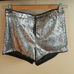 Brand New Without Tags Silver Sequined High Rise Disco/Hot Shorts By The Brand Hype. Fully Lined, Fitted Shorts. Size M (I Wear A S And This Fit Me Just A Tad Bit Looser, But That Was Fixed With A Chunky Belt). Party Pants With Built-in Shorts, Fitted High-waisted Sequin Shorts, Summer Party Pants With Built-in Shorts, Trendy Short Sequined Bottoms, Sequined High-waisted Shorts For Summer, Summer High-waisted Sequin Shorts, High Waist Pants With Built-in Shorts For Party, Sequined Short Bottoms For Spring, Short Sequined Bottoms For Spring