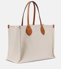 Canvas Leather Tote, Gucci Tote Bag, Bridal Bag, Beige Bag, Gucci Logo, Gucci Tote, Rings Jewelry Fashion, Classic Bags, Open Top