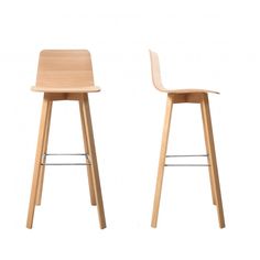 two wooden stools side by side on a white background