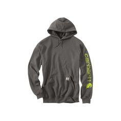 The Carhartt Loose-Fit Midweight Logo Hoodie for Men is made from an optimized cotton/polyester blend for durability, warmth, and comfort. It's a smart choice for outside work or play. This men's hoodie features a logo printed on the left sleeve and another sewn on the handwarmer pouch. The Carhartt Loose-Fit Midweight Long-Sleeve Hoodie also features a drawcord-adjustable hood and a rib-knit hem and cuffs. Solids: 50% cotton/50% polyester blend. Heather Gray: 70% cotton/30% polyester. Machine wash. Imported.Manufacturer style #: K288. Solids: 50% cotton/50% polyester blend Heathers: 70% cotton/30% polyester Handwarmer pouch Drawcord-adjustable hood Rib-knit cuffs and waist Logo screen-printed on the left sleeve Carhartt Pullover, Carhartt Hoodie, Carhartt Shirts, Men Carhartt, Carhartt Mens, Accessories Jacket, Three Piece, Shirt Accessories, Look Cool