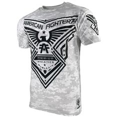 American Fighter Men's T-Shirt Yardley Premium Athletic White Xs-4xl Brand: American Fighter Color: White Style: Yardley / Fm7080 Material: 100% Cotton, Detail: Crew Neck Shirt, Printed In Front & Back, Design In Usa, White Breathable T-shirt For Streetwear, Breathable White T-shirt For Streetwear, White Breathable Cotton Tops, Gray Breathable Cotton Tops, Gray Cotton Breathable Tops, Breathable Gray Cotton Tops, Fitted White Breathable T-shirt, American Fighter Shirts, American Fighter