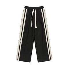 Step into sophistication and comfort with our Relaxed Side Stripe Sweatpants. These premium sweatpants feature a relaxed fit with stylish side stripes, perfect for lounging in style or a casual day out. Elevate your wardrobe with these tasteful and exclusive sweatpants. Features: -70% Polyester, 30% Spandex -Drawstring waistband -Side stripe design -Super soft fabric -Loose fit -Unisex style Athleisure Wide Leg Sweatpants With Side Stripes, Casual Spring Joggers With Side Stripes, Spring Sportswear Sweatpants With Side Stripes, Striped Straight Leg Bottoms For Streetwear, Striped Straight Leg Pants For Streetwear, Striped Cotton Pants For Streetwear, Wide Leg Sweatpants With Side Stripes For Loungewear, Athleisure Pants With Contrast Stripes For Spring, Spring Athleisure Pants With Contrast Stripes