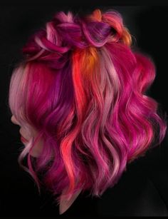 Sunset Hair Color, Samantha Smith, Pink Ombre Hair, Rave Hair, Haircut Inspiration, Punk Hair, Hair Color Pink, Unicorn Hair