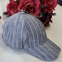 Women's Denim-Look Fashion Cap Engineer Hat Adjustable With Stylish Hardware One Size Blue/White Stripe Engineer Style, Engineer Hat, Denim Baseball Cap, Plaid Hats, Women Hats Fashion, Cable Knit Hat, Fashion Cap, Brown Hats, Stylish Women Fashion