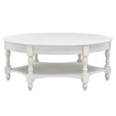 a white coffee table with wooden legs and an oval top, on a white background