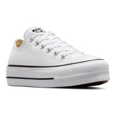 Converse Platform Sneakers With Round Toe, Converse White Platform Sneakers, White Converse Platform Sneakers, Converse Leather Platform Sneakers With Branded Insole, Converse Leather Platform Sneakers With Vulcanized Sole, White Converse Platform, Converse 70, Black And White Converse, Converse Platform