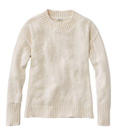 We've extended the cozy feeling of sweater season with an all-cotton crewneck pullover. It looks like classic ragg wool, but is much more lightweight - perfect to wear all year long. Slightly Fitted: Softly shapes the body. Falls at high hip. Midweight 100% cotton yarns for year-round comfort. Machine wash, dry flat. Slightly cropped silhouette. Ribbed trim. Imported. Fit: Slightly Fitted | Women's Cotton Ragg Sweater, Crewneck, Cotton/Wool/Cotton Yarns Womens Crewneck Sweater, 100% Cotton Clothing Women, Coastal Clothing, Life Edit, Work Women, Classic Closet, Curated Closet, Crewneck Sweaters, Sweater Season