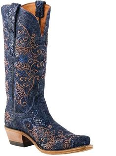 Blue Cowgirl Boots, Bota Country, Western Boots Women, Python Print, Boot Print, Style Boots, Beautiful Boots