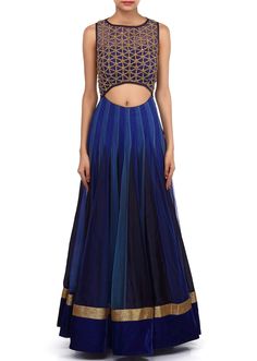 This lehenga choli is made in shaded blue net fabric. Blouse of this lehenga choli is weaved in kundan and zardosi weaving and improved in waist line cut work. Dupatta of this lehenga choli is in net with velvet fringe. Slight variety in shading is conceivable. Shaded Lehenga, Velvet Fringe, Lehenga Choli Online, Net Fabric, Cut Work, Blouse Design, Lehenga Choli, Blouse Designs, Lehenga