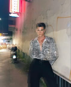 Disco Fever Outfit Men, Disco Ball Outfit Men, Guy Disco Outfit, Men's Disco Outfit, Mens Sparkly Outfit, Men’s Glitter Outfit, Metallic Mens Outfit, Space Disco Outfit Men, Glam And Glits Outfit Men