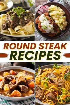 round steak recipes are shown in this collage