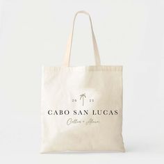 a tote bag with the words capo san lucias on it and an image of a snowflake