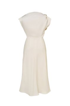 Expertly crafted with a sheath silhouette and an asymmetric neckline, this dress exudes elegance and sophistication. The unique neckline adds a touch of modernity to this classic dress, making it a must-have for any special occasion. Made with quality taffeta material for a luxurious feel. Fitted Silk One Shoulder Pre-draped Dress, Formal Pre-draped A-line Midi Dress, Chic A-line Midi Dress For Wedding Guest, Fitted A-line One Shoulder Dress For Formal Occasions, One Shoulder Pre-draped Bias Cut Dress, Elegant Silk A-line Sleeveless Dress, Pre-draped Asymmetrical Dress With Fitted Bodice, Formal Pre-draped One Shoulder Dress With Asymmetrical Neckline, Chic One Shoulder Evening Dress With Pleated Bodice