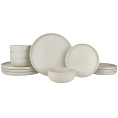 white dinnerware set on a white background