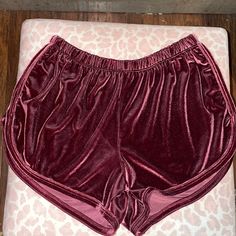 Velvet Shorts Color I Would Says Is A Mix Between Burgundy And Purple Super Comfortable I’ll Probably Wore These Two Times And That’s It But They Are Super Comfortable You Can Wear Them To Sleep At Night Or You Cannot Wear Them To Run Errands Or Over Your Bathing Suit To Go To The Beach Or The Lake They’re Very Soft They Have Stretch To Them They’re Amazing Again I Only Wore Them Two Times So They Are In Prestige Condition Like Brand New You Will Absolutely Love Them Shorty Shorts, Velvet Shorts, Go To The Beach, New You, The Prestige, To Sleep, Bathing Suit, Color Me, At Night