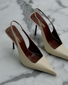 Fashion Shoes Heels, Shoes Heels Classy, Ysl Heels, Classy Shoes, Heels Classy, Fancy Shoes, Shoe Inspiration, Girly Shoes, Aesthetic Shoes