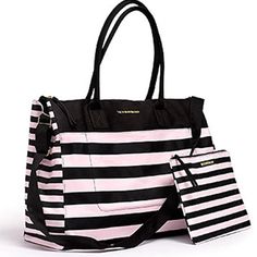 Victoria Secret Weekend Travel Tote Bag & Cosmetics Bag Pink Stripe. Measures Tote 26” X 15” X 7 1/2”. Cosmetics 12” X 8”. New With Tags Victoria's Secret 2016 Canvas Signature Stripe Weekender Tote Bag & Matching Carryall, New! 100% Canvas Includes Matching Carryall Victoria Secret Suitcase, Victoria Secret Tote Bags, Suitcase Set, Travel Tote Bag, Swimming Bag, Weekender Tote Bag, Victoria Secrets, Victoria Secret Bags, Pink Victoria Secret