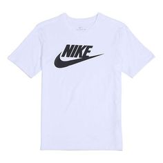 Nike Sportswear Classical Logo Printed TEE Men White AR5005-101 (Men's/Round Neck/Short Sleeve) White Short Sleeve Sportswear T-shirt, Nike Moisture-wicking Sportswear T-shirt, Crew Neck T-shirt For Light Sports, Basic White Sports T-shirt, White Workout T-shirt With Logo Print, White Crew Neck T-shirt For Sports, Nike Short Sleeve T-shirt For Gym, White Short Sleeve T-shirt For Light Sports, Nike Sportswear T-shirt With Letter Print