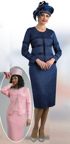 Lily and Taylor 730 3 piece Knit Skirt Suit Colors: Ivory, Navy, Pink Sizes: S (4/6), M (8/10), L (12/14), XL (16/18), XXL (20/22), 3XL (24/26), 4XL (28/30) Matching Hat Available H275 Ivory H395 Navy H357 Pink Call (469)571-3647 or email DivasDenFashion@gmail.com to purchase hat Elegant Stretch Sets For Winter, Elegant Pink Fall Sets, Elegant Pink Stretch Sets, Elegant Long Sleeve Winter Sets, Spring Formal Stretch Sets, Elegant Pink Winter Sets, Classic Fall Party Sets, Classic Party Sets For Fall, Fitted Long Sleeve Winter Sets