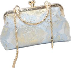 Elegant Blue Shoulder Bag For Wedding, Elegant Rectangular Evening Bag For Ceremony, Blue Wedding Clutch Bag, Blue Clutch Bag For Wedding, Elegant Ceremony Pouch Bag, Elegant Pouch Bag For Ceremony, Gold Wedding Bag With Detachable Handle, Elegant Pouch Bag For Ceremonies, Wedding Evening Bag With Detachable Handle